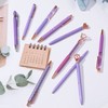 10 Pcs Purple Glitter Ballpoint Pens,Comfortable Writing Pens,Metal Retractable Pretty