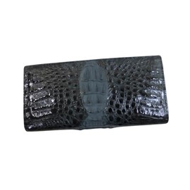 [High Quality Kimono Store] Crocodile Wallet, Bundle, Navy, Single Piece Leather, Center Closure, Shining Processing, Long Wallet, Premium Item, navy