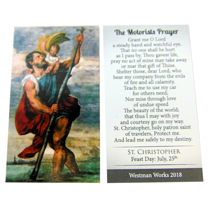 St Christopher Metal Keychain Travel Saint Key Ring with Holy