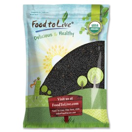 Organic Black Lentils, 5 Pounds – Non-GMO, Whole Dry Pulses, Raw, Sproutable, Kosher, Vegan, Bulk Legumes, Black Masoor Daal. Rich in Thiamin, Folate, Protein. Great for Stews, Curries, Tacos, Soups.