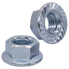SKIR'CO (50 pcs) Hex Nuts M10, Serrated Flange Hex Nut, Hexagon Flanged Nuts, Lock Nuts