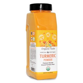 Organic Veda Turmeric Powder, Native Single Origin - True Golden Yellow Curcumin Rich, USDA Organic Turmeric Root Powder 100% - Gentle Dried & Powdered Turmeric for Cooking, Milk, Smoothie - 16oz