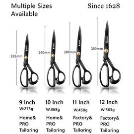 Fabric Tailor Shears Professional 11" Heavy Duty Sewing Scissors for Leather Clothes Industrial Strength High Carbon Steel Tailor Scissors Sharp for Home, Office, Dressmaker, Costume Designer