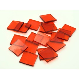 Spectrum System 96 125 Rust Orange Cathedral 1" Square | Fusible 96 coe | Cut Glass Mosaic Tile