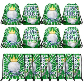 12 Pcs Golf Themed Drawstring Bags Beach Backpacks Sports Picnic Storage Bags Outdoor Sports, Fitness, Travel, 1 Design