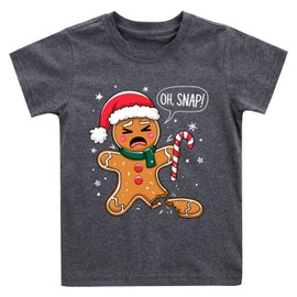 Toddler Boys Girls Christmas Shirts Kids Holiday Outfit Tee Tops Children Xmas Funny Cookies Oh Snap T-Shirt Outfit 5T