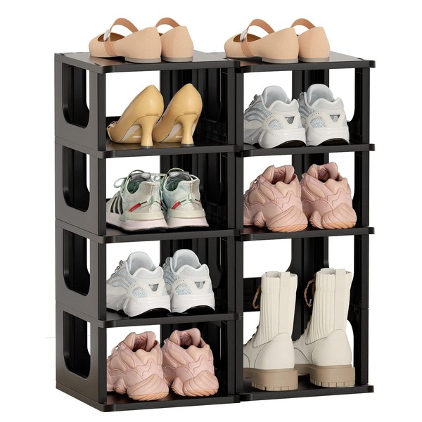 HAIXIN Adjustable 10 Tier Shoe Organizer - Narrow Plastic Vertical