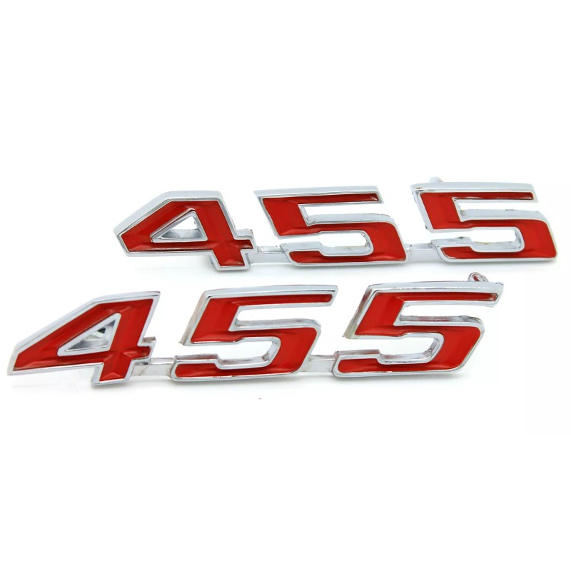 BBRP NEW 455 Hood Emblem Set Red & Chrome Trim
