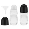 Yasdyri Empty Glass Roller Bottles 2 Pcs Black Clear Empty