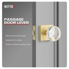 Heittis 2 Pack Gold Glass Door Knobs Interior,Round Interior Crystal
