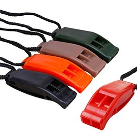 Gearmax 10 Pcs Emergency Whistle with Lanyard Dual Frequency Safety Whistle for Outdoor Distress Survival Kayak Boating & Signaling