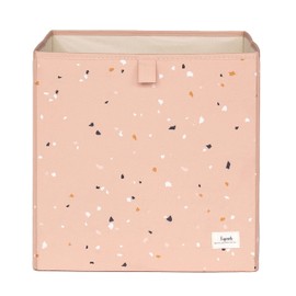 3 Sprouts Recycled Fabric Cube Storage Bin - 13 Inch Collapsible Organizer for Cube Shelving Systems, Kids Cubby Bins - Terrazzo Clay