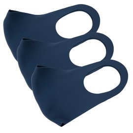 Shinpur Cooling Mask, Washable, for Summer, Feels Cool Against Your Skin, Color, Sports, for Adults, 3D, Comfortable (Comes in 4 Sizes: S, SM, M, & L) (Navy, Size L, Set of 3)