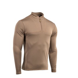 M-Tac Thermal Shirt for Men – Grid Fleece Lined Base Layer Compression Top for Cold Weather ECWCS Delta Level 2 Coyote Brown