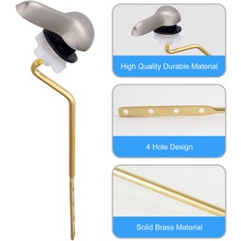 iFealClear 2 Pack Universal Brass Toilet Handle Replacement Kit, Side/Angle Mount Toilet Tank Flush Lever with Lock Nut, Fit Most, Brushed Nickel