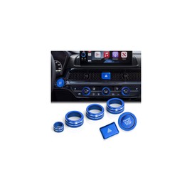 DvlynAuroa for Honda Civic Accessories 2022-2026, CRV/HRV/Acura Integra 2023-2026, Accord 2023-2025 & ADX 2025, 7PCS Aluminum Alloy Knob Cover Set (Blue) Fits 9-inch Screen with 1 Radio Knob