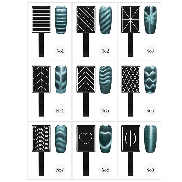 Cat Eyes 3D Magnetic Stick 9 Styles Choose Magnetic Drawing Vertical Stick for Nail Polish Gel 3D Magic Nail Tool
