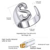 KeyStyle Letter S Rings for Women, Bold Initial Rings Platinum