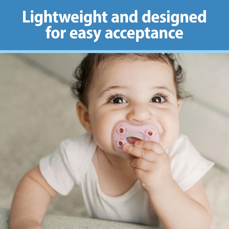 Dr. Brown's Advantage One-Piece Silicone Baby Pacifier, Fully Symmetrical Soother,