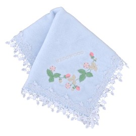 WEDGWOOD 260060-0001-01 Large Lace Towel Handkerchief Wild Strawberry (Blue) [100% Cotton] Women's 11.0 inches (28 cm)