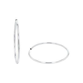 Amor 9061877 Women's Hoop Earrings 925 Sterling Silver 6 cm Silver Comes in Jewellery Gift Box, Sterling Silver, No Gemstone