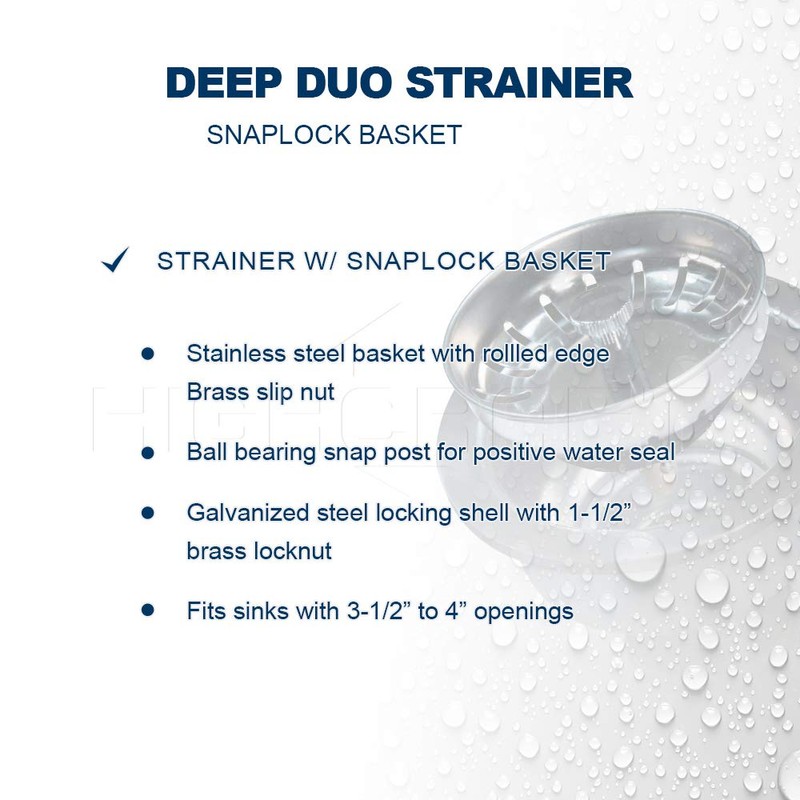Highcraft 9754 Kitchen Sink (3-1/2 Inch) Stainless Steel Drain Assembly