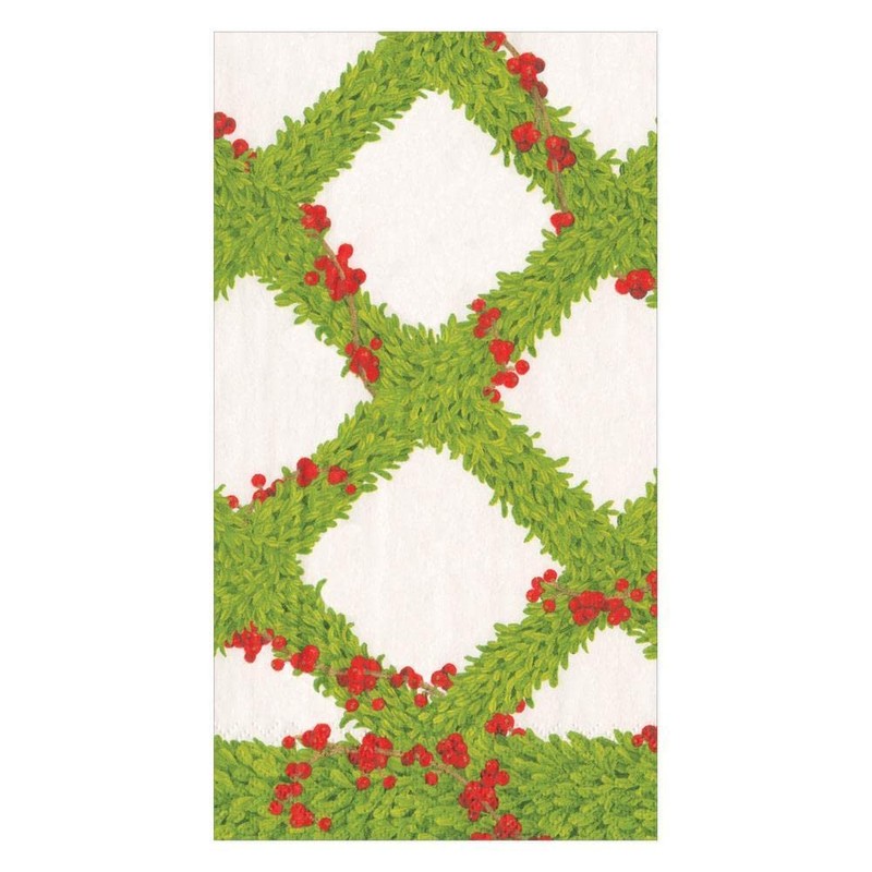 Caspari Boxwood Trellis Paper Guest Towel Napkins - 15 Per