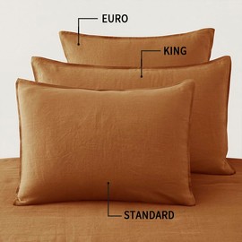 ATLINIA Linen Pillow Cases Standard Sham - 20 x 26 Inch Bed Pillow Protector Cover Set of 2 Bedding Cooling Neutral Pillowcase Shams Rust