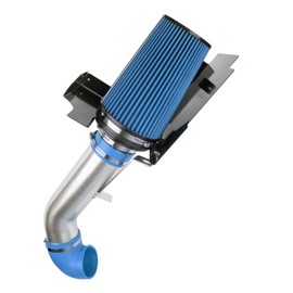 PHILTOP Cold Air Intake Kit Compatible with 99-06 G-M-C/Che-vy V8 4.8L/ 5.3L/ 6.0L, Filters System Kits BLUE 4" Polished Aluminum High Flow