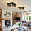 ZHU YAN 2 Pack Farmhouse Flush Mount Ceiling Light,Rustic Flush