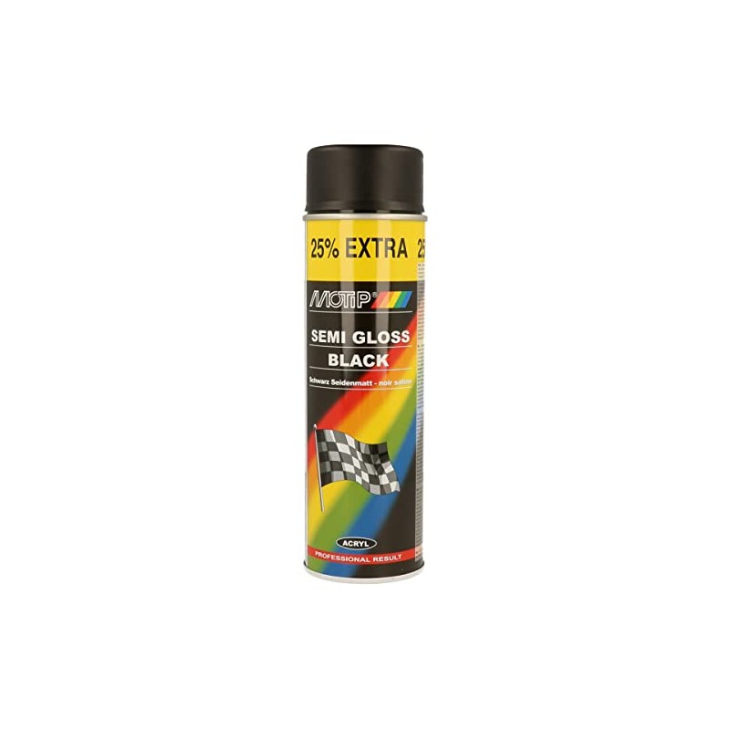 Motip M04001 Rallye Lacquer Satin gloss-500 ml, Semi Gloss Black,
