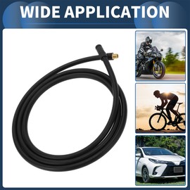 INFINAUTO Tire Inflator Extension Tube 62.99inch 7.8mm ID for Car Motorcycle Bicycle Air Pump Extend Hose Adapter Tire Valve with Undeflatable Air Chuck Rubber Black Durable