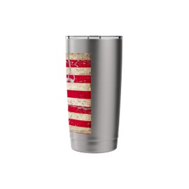 Gymnastics Still Rings Distressed American Flag Stainless Steel Insulated Tumbler