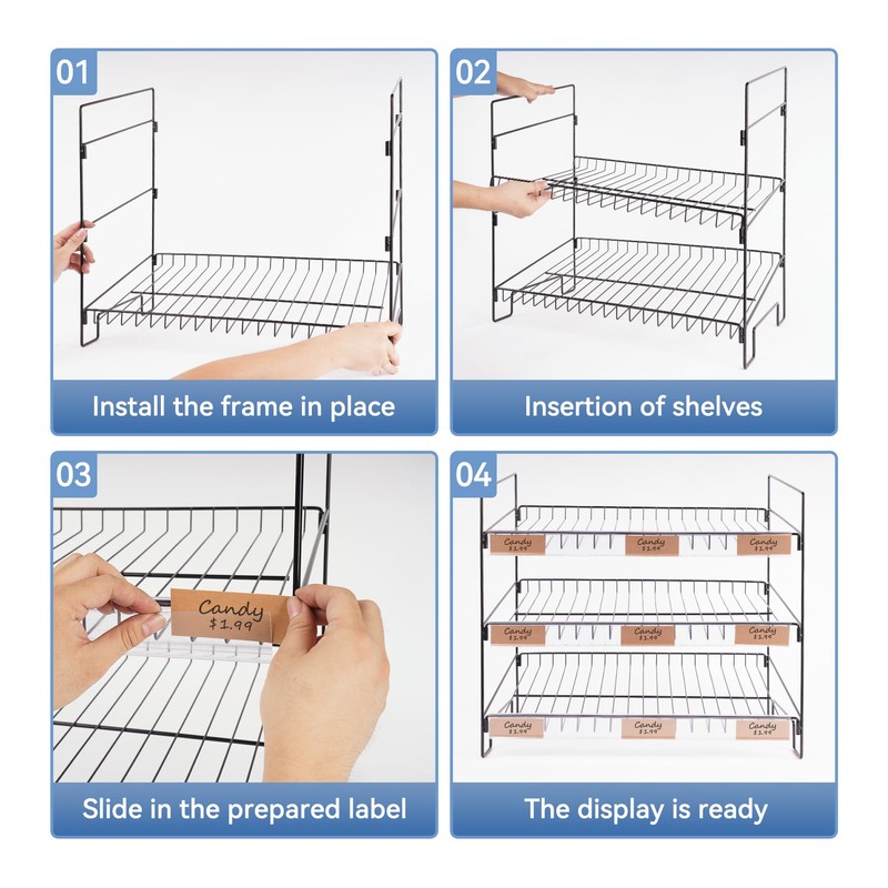 WWN Black 3-Tier Candy Display Rack 24 * 23 *