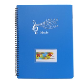 MaoXinTek Music Sheet Folder Song File Clef Paper Storage Documents Holder Bag, Blank Plastic Concert Choral Folder A4 40 Pockets for Musicians and Band, Writable and 180-degree Spiral-Bound