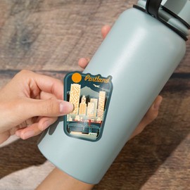 Die Cut Sticker Portland, Oregon, Retro Skyline, Contour Vinyl Sticker 3 to 6 inches, (Waterproof Decal for Cars, Water Bottles, Laptops, Coolers), Large