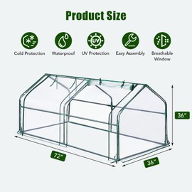 Mini Greenhouse for Outdoor,Portable Greenhouse Outdoor Garden w/ Roll-up Zipper Door,Waterproof & UV Protected Green House for Outside Garden Patio Backyard,71"x36"x36"