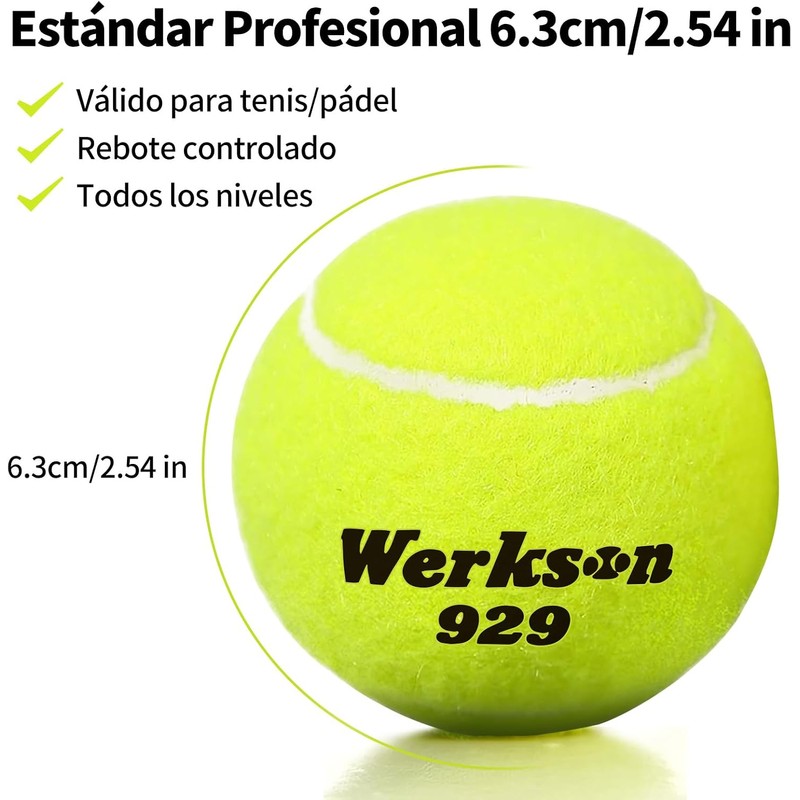 Pelotas de Tenis Presurizadas - Fieltro Resistente, Goma Elástica