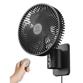 8.5-Inch Quiet Wall-Mounted Oscillation Fan with Remote & Timer, 4-Speed Adjustable for Small Bathrooms, Indoor Bedroom Cooling for RV, Adjustable Tilt, 5.92 ft Cord, Garage Cooling Fan for Home