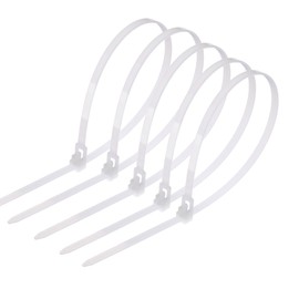 Rluobo Pack of 100 Cable Ties Resealable Cable Ties 300 mm x 4.8 mm UV Resistant Cable Ties White Set for Cable Management, Gardening, Office, Living and Workshops