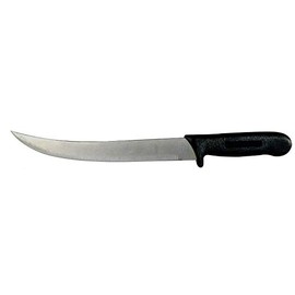 Cozzini Cutlery Imports 10” Breaking Butcher Knife - Cimiter - Curved Blade Black Handle (10" Breaking Knife)