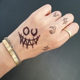 Fashion finger tattoo sticker henna point mini tattoo - flame heart / 패션 손가락 타투스티커 헤나 포인트 미니타투 - 불꽃하트