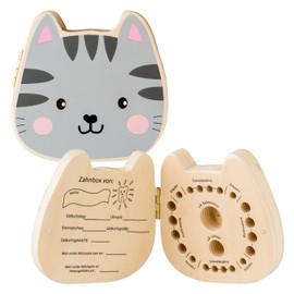 hej kiddo Tooth Box Milk Teeth | Tooth Box for Milk Teeth | Milk Tooth Box Boys & Girls for First Teeth | Tooth Fairy Gifts Boys | Milk Tooth Box (Cat)