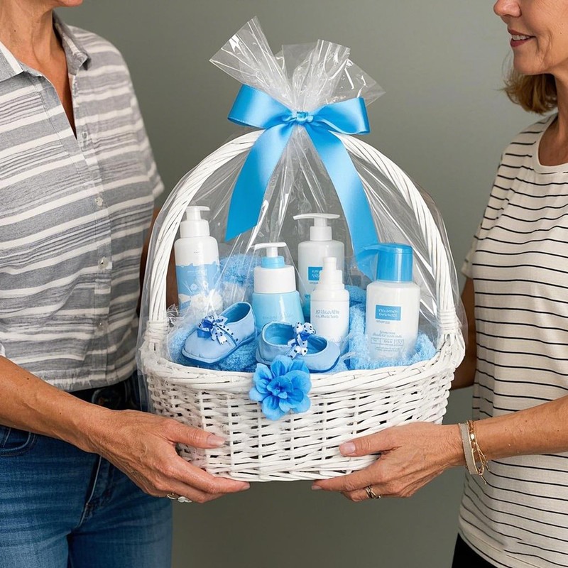 Morepack Shrink Wrap Bags for Gift Baskets, 24x30 inches Clear