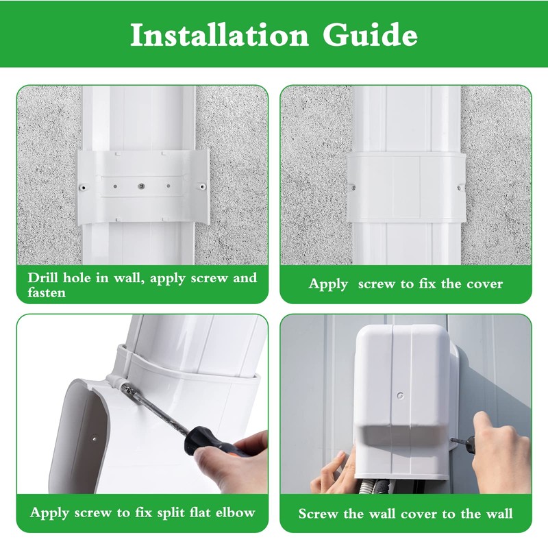 MOOITEK 3" 17Ft PVC Line Set Cover Kit for Ductless