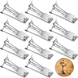 Qualirey 12 Pcs Outdoor Gopher Trap Easy Set Mole Trap Weather Resistant Gopher Killer Vole Killer for Lawn Garden Farm (Silver)
