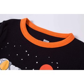 Colobe Boys Pyjamas Astronaut Shark Square Long Sleeve Two Piece Pyjamas Kids Cotton Pyjamas Set Winter Christmas Sleepwear Size 1-12 Years, 02 Astronaut