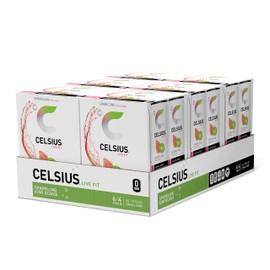 CELSIUS Sparkling Kiwi Guava, Functional Essential Energy Drink 12 Fl Oz (Pack of 24)