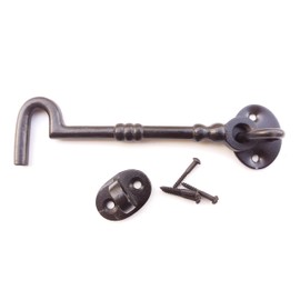 Cast Iron Cabin Hook - Black Antique (6") 150mm for Doors or Gates CEN052