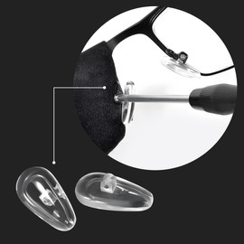 Eyeglass Nose Pads For Glasses Silicone Anti Slip Nose Pads Optical 6 Pairs Screw-in Oakley Tincup Non Slip Screwsdriver 2 Screws Clean Cloth(Scerw-in,15 * 7mm)